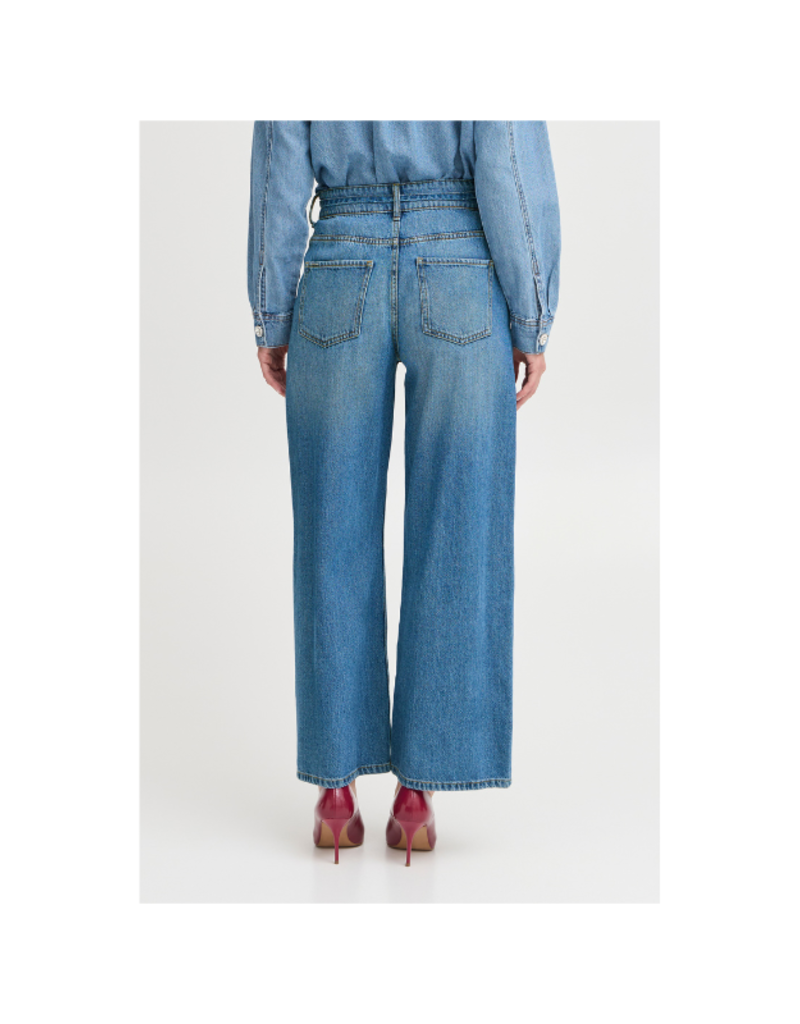 b.young Kim Belt Jeans in Mid Blue by b.young