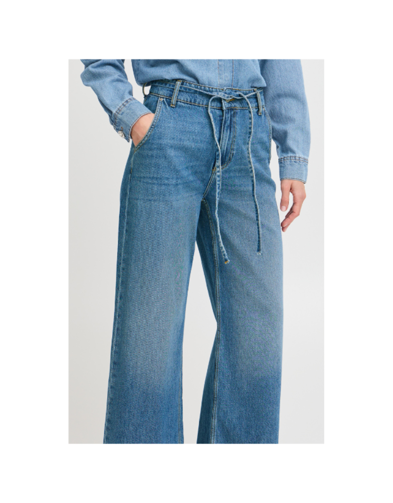b.young Kim Belt Jeans in Mid Blue by b.young