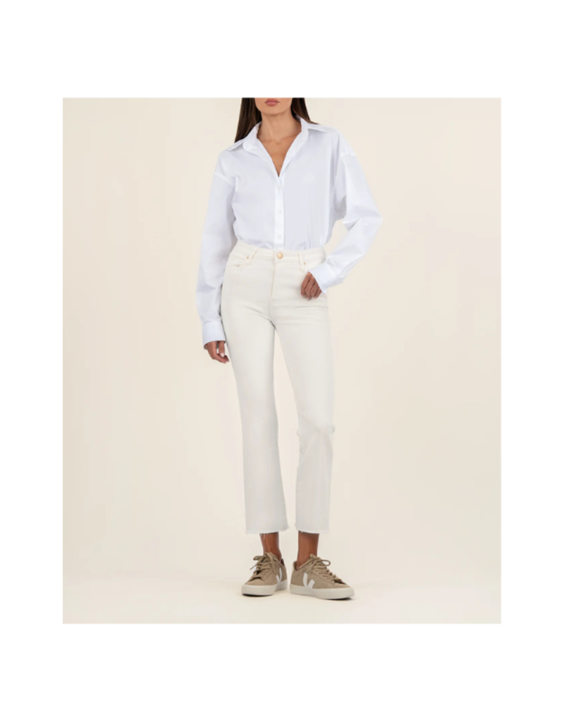 Kut from the Kloth Kelsey High Rise Ankle Raw in Ecru by Kut from the Kloth