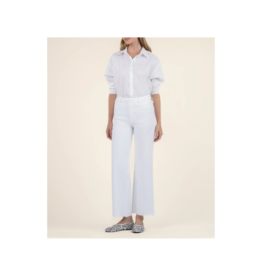 Kut from the Kloth Meg Wide Leg Raw in Optic White by Kut from the Kloth