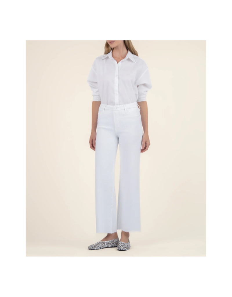 Kut from the Kloth Meg Wide Leg Raw in Optic White by Kut from the Kloth