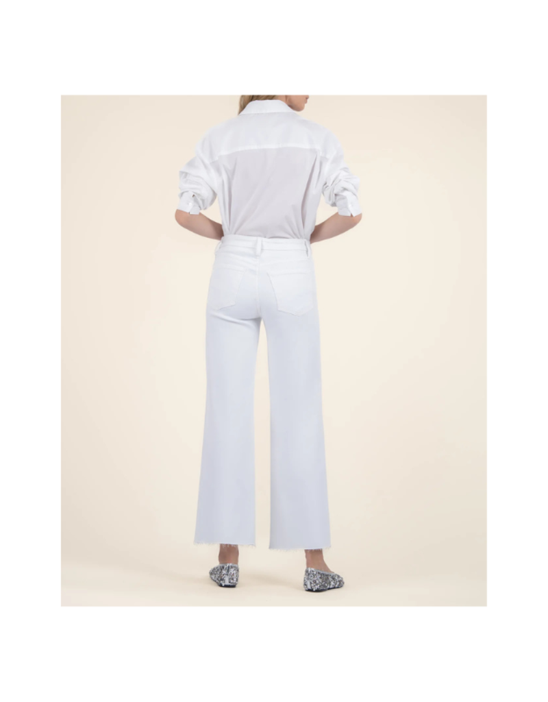Kut from the Kloth Meg Wide Leg Raw in Optic White by Kut from the Kloth