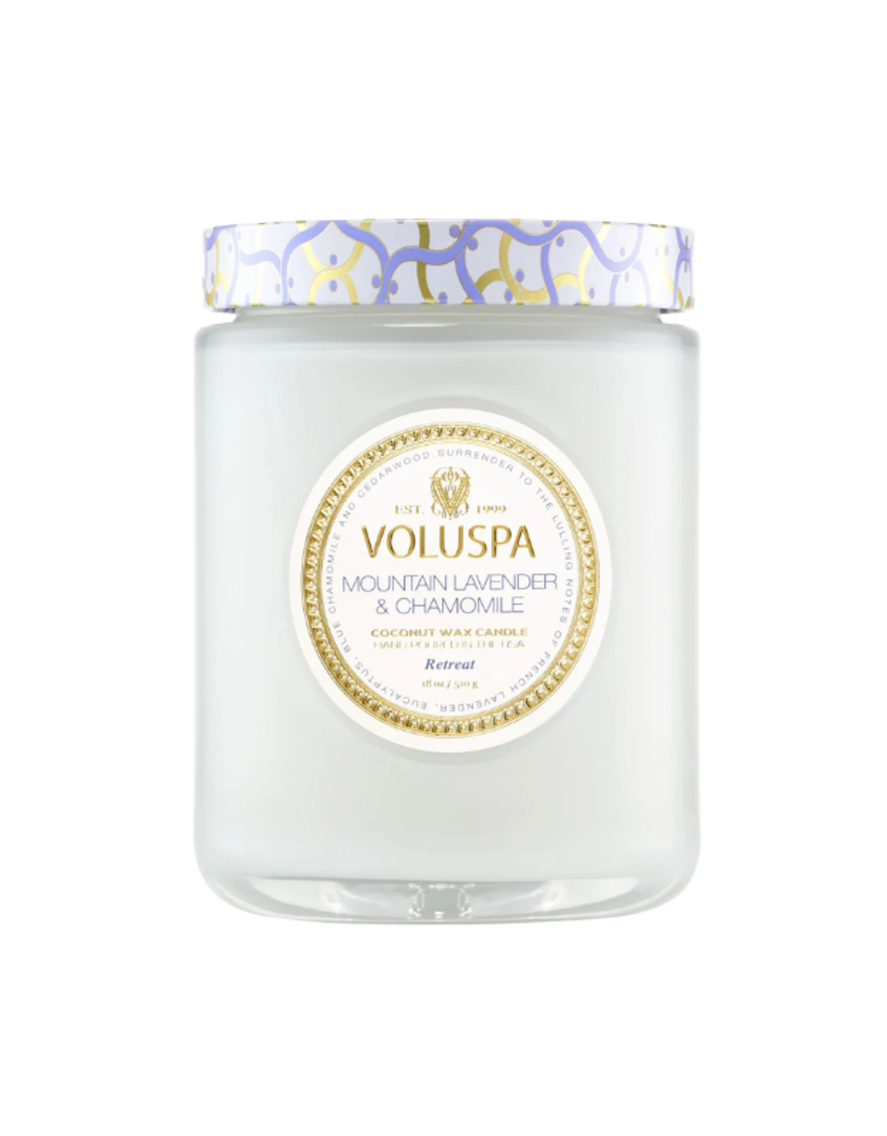 Voluspa 18oz Large Jar Candle in Mountain Lavender & Chamomile by Voluspa