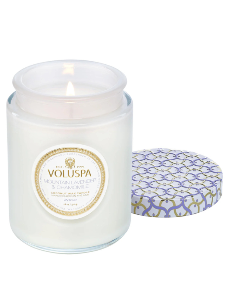Voluspa 18oz Large Jar Candle in Mountain Lavender & Chamomile by Voluspa
