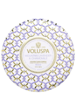 Voluspa 3-Wick Tin Candle in Mountain Lavender & Chamomile by Voluspa