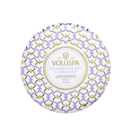 Voluspa 3-Wick Tin Candle in Mountain Lavender & Chamomile by Voluspa