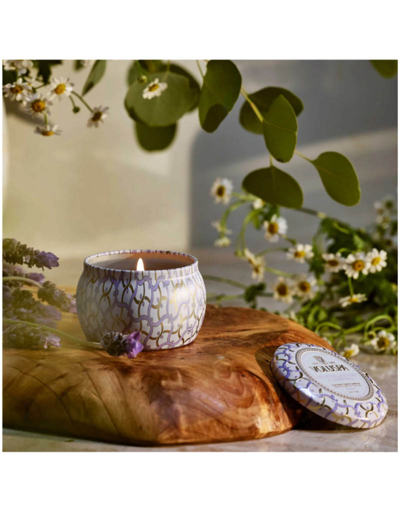 Voluspa Mini Tin Candle in Mountain Lavender & Chamomile by Voluspa