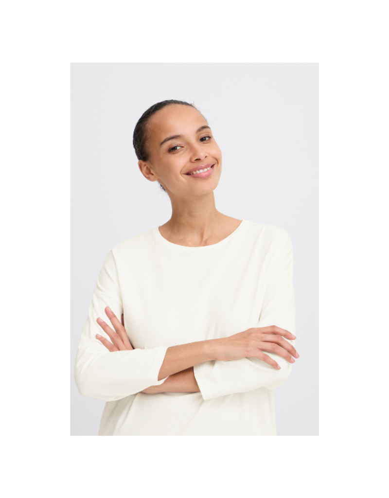 b.young Pamila Mid Sleeve Shirt in Off White by b.young