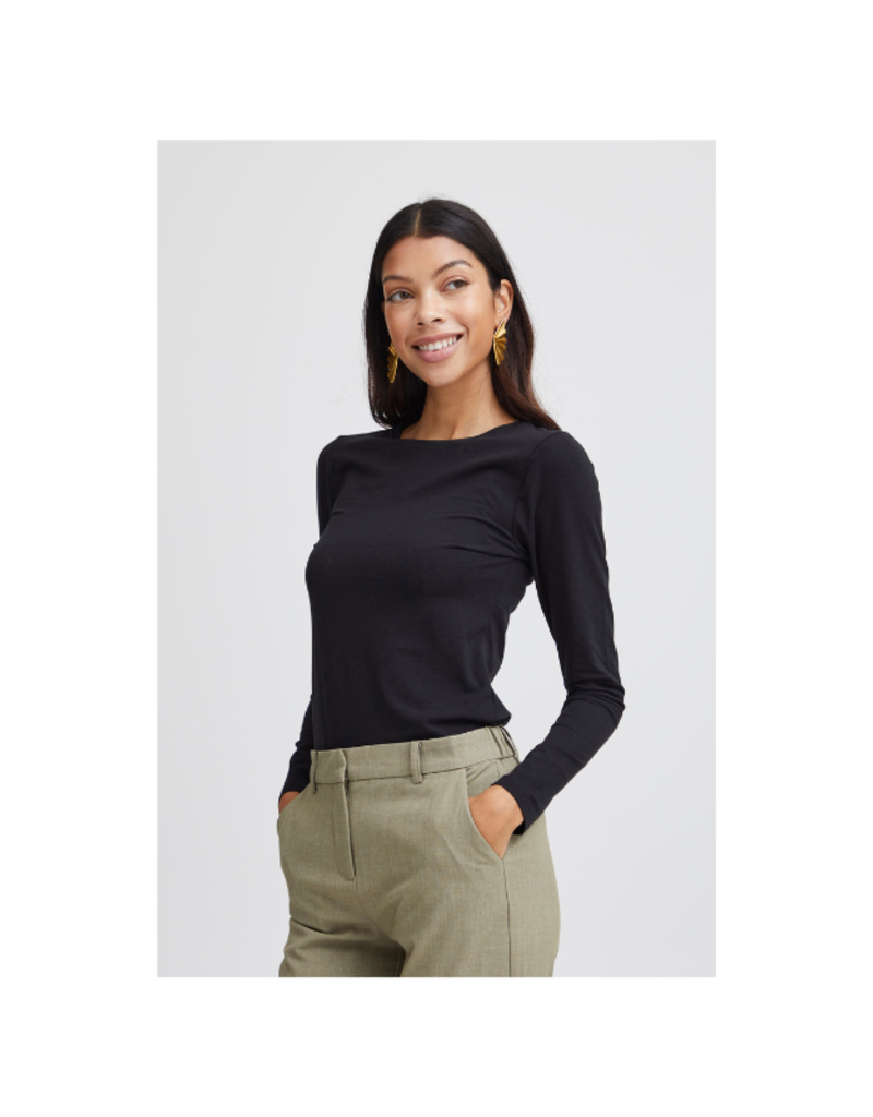 b.young Pamila Longsleeve Shirt in Black by b.young