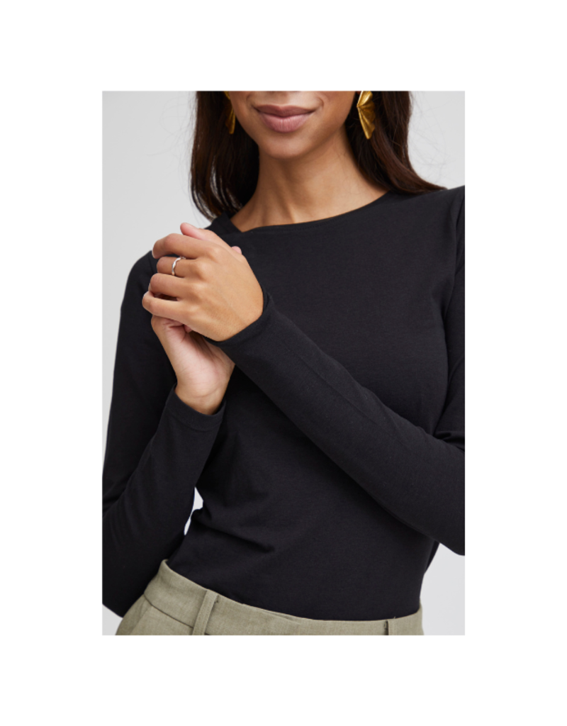 b.young Pamila Longsleeve Shirt in Black by b.young