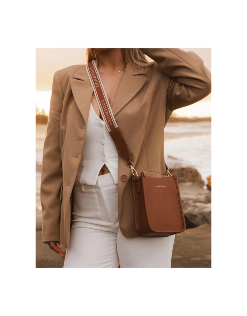 Louenhide Parker Logo Crossbody Bag in Tan by Louenhide