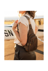 Louenhide Boyd Nylon Sling Bag in Chocolate by Louenhide