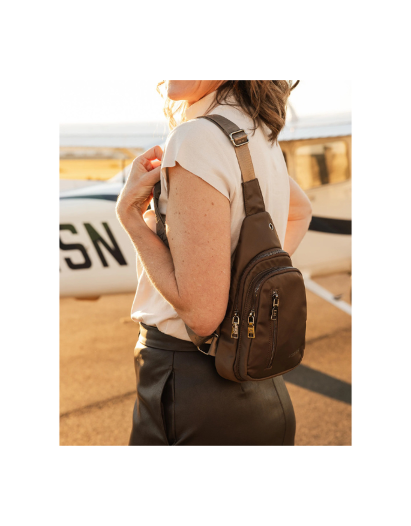 Louenhide Boyd Nylon Sling Bag in Chocolate by Louenhide