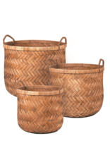 Brown Wicker Baskets with Handles Small
