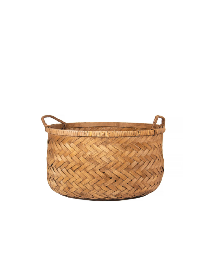Brown Wicker Baskets with Handles Medium