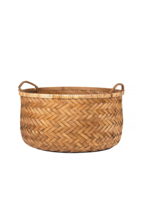 Brown Wicker Baskets with Handles Large