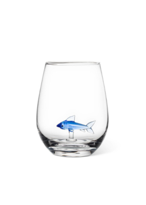 Shark Icon Stemless Wine Glass 20oz