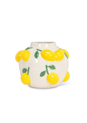 Large Round Lemons Fruity Vase