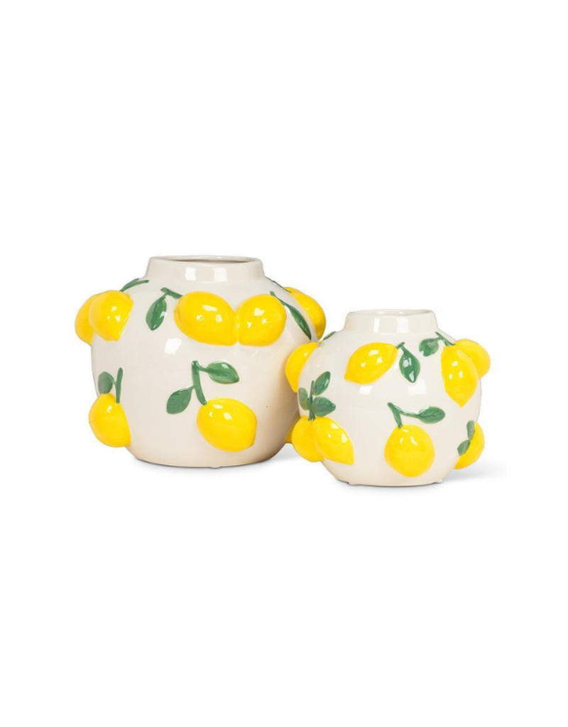 Large Round Lemons Fruity Vase