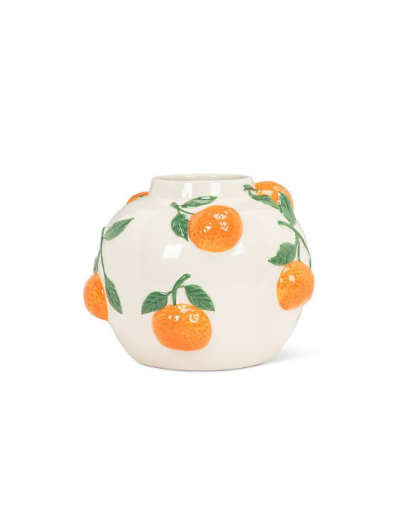 Large Round Oranges Fruity Vase