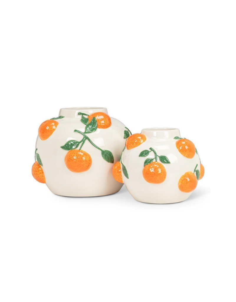 Large Round Oranges Fruity Vase