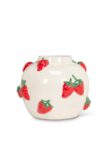 Large Round Strawberries Fruity Vase