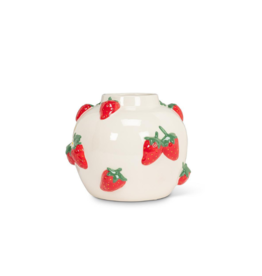 Large Round Strawberries Fruity Vase