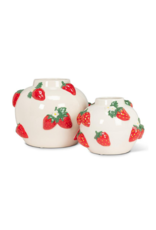 Large Round Strawberries Fruity Vase