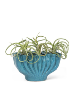 Blue Medium Organic Pleated Vase 4.5"