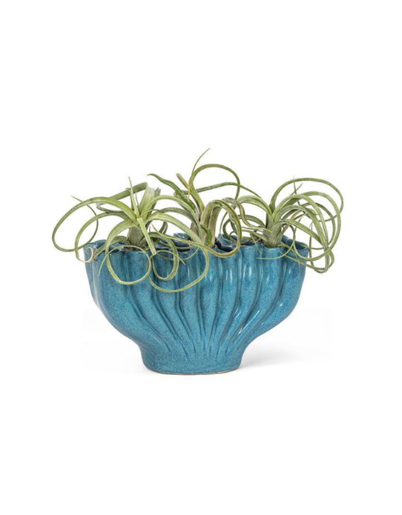 Blue Medium Organic Pleated Vase 4.5"