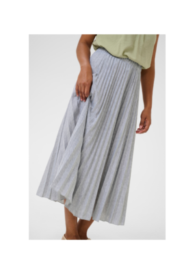 Cream Folo Plisse Skirt in Light Grey Melange by Cream