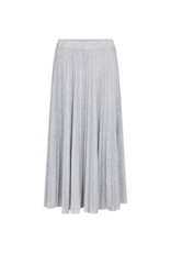 Cream Folo Plisse Skirt in Light Grey Melange by Cream
