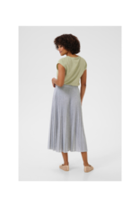 Cream Folo Plisse Skirt in Light Grey Melange by Cream