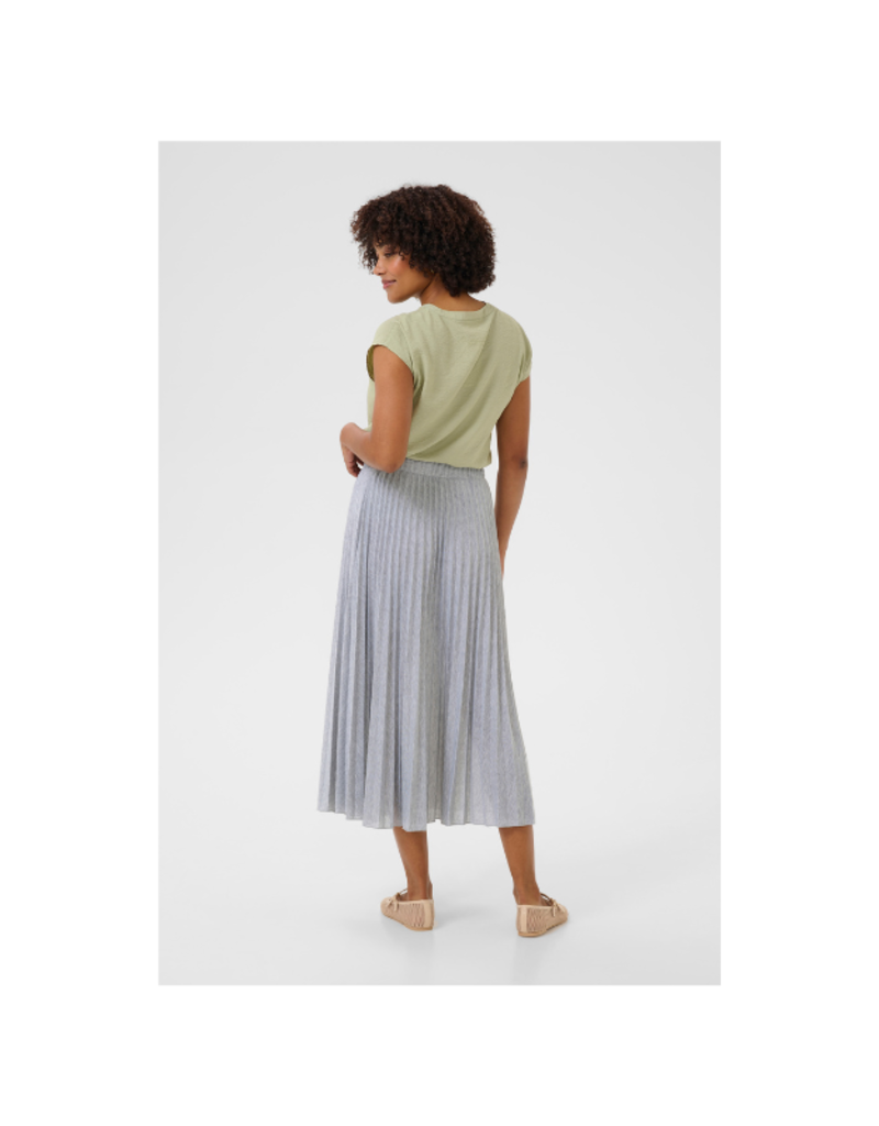 Cream Folo Plisse Skirt in Light Grey Melange by Cream