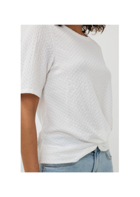 Esqualo Knot Shortsleeve Top in Off White by Esqualo