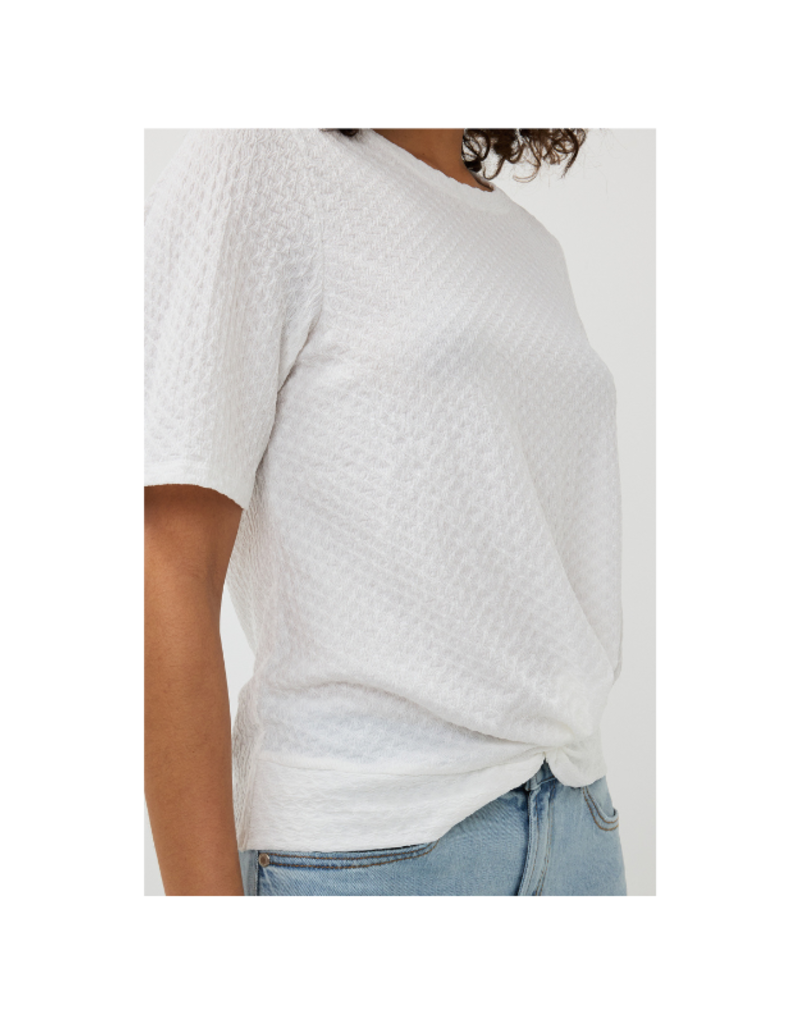 Esqualo Knot Shortsleeve Top in Off White by Esqualo