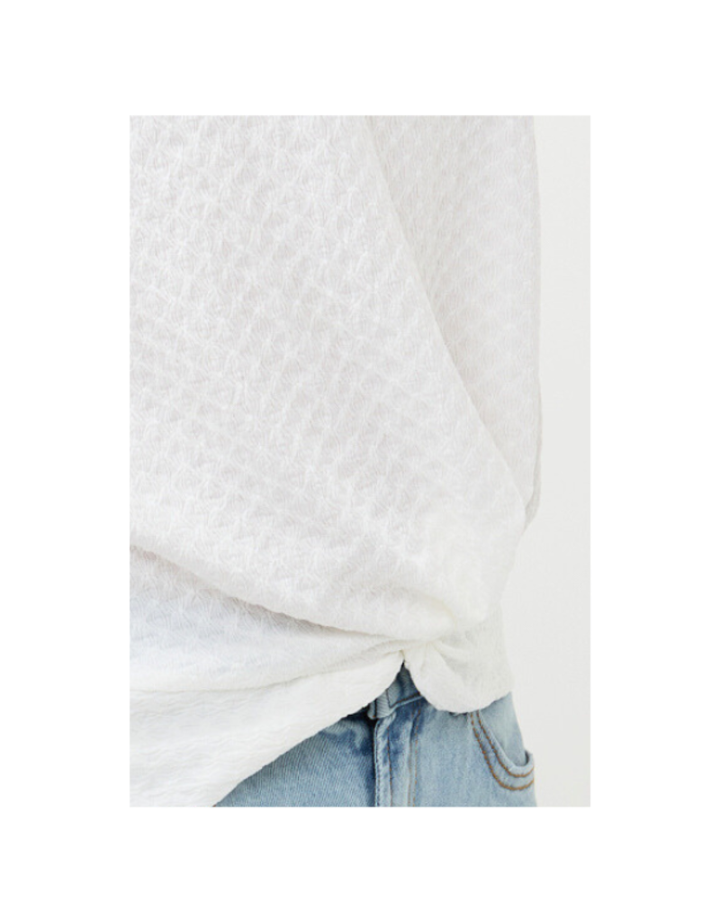 Esqualo Knot Shortsleeve Top in Off White by Esqualo
