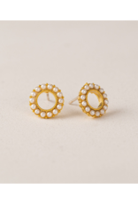 Lover's Tempo Kismet Stud Earrings in White Opal by Lover's Tempo