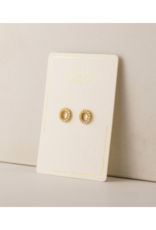 Lover's Tempo Kismet Stud Earrings in White Opal by Lover's Tempo