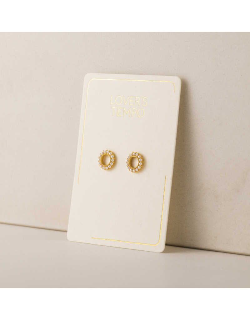 Lover's Tempo Kismet Stud Earrings in White Opal by Lover's Tempo