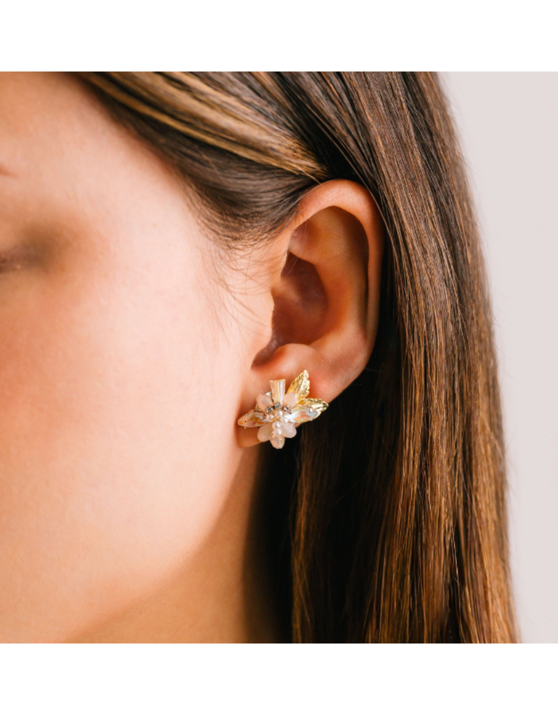 Lover's Tempo Botanist Stud Earrings in Creme by Lover's Tempo
