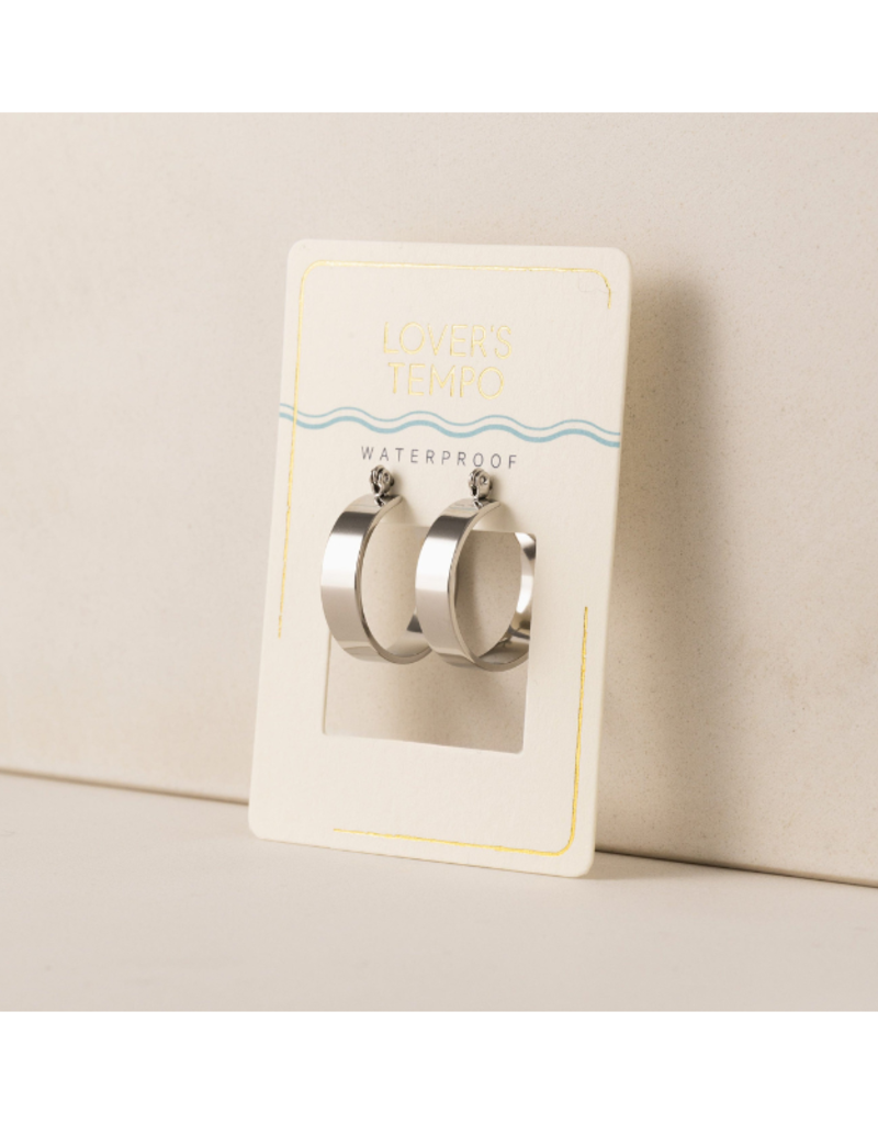 Lover's Tempo Khloe Hoop Waterproof Silver Earrings by Lover's Tempo
