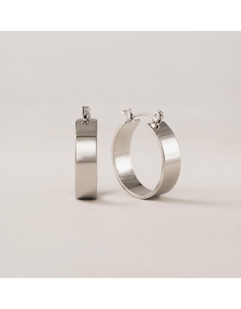 Lover's Tempo Khloe Hoop Waterproof Silver Earrings by Lover's Tempo