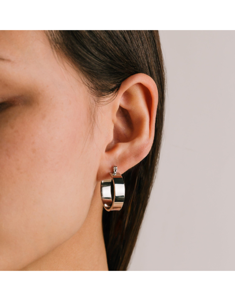 Lover's Tempo Khloe Hoop Waterproof Silver Earrings by Lover's Tempo