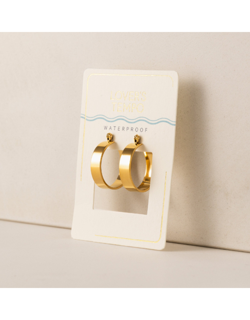 Lover's Tempo Khloe Hoop Waterproof Gold Earrings by Lover's Tempo