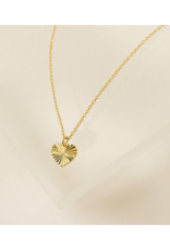 Lover's Tempo Fluted Heart Waterproof Gold Necklace by Lover's Tempo