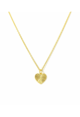 Lover's Tempo Fluted Heart Waterproof Gold Necklace by Lover's Tempo
