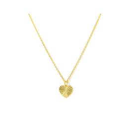 Lover's Tempo Fluted Heart Waterproof Gold Necklace by Lover's Tempo