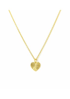 Lover's Tempo Fluted Heart Waterproof Gold Necklace by Lover's Tempo