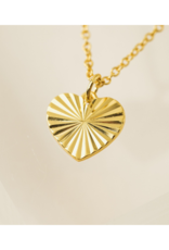 Lover's Tempo Fluted Heart Waterproof Gold Necklace by Lover's Tempo